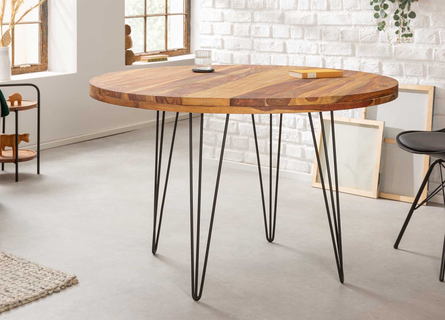 Table à manger ronde en sesham