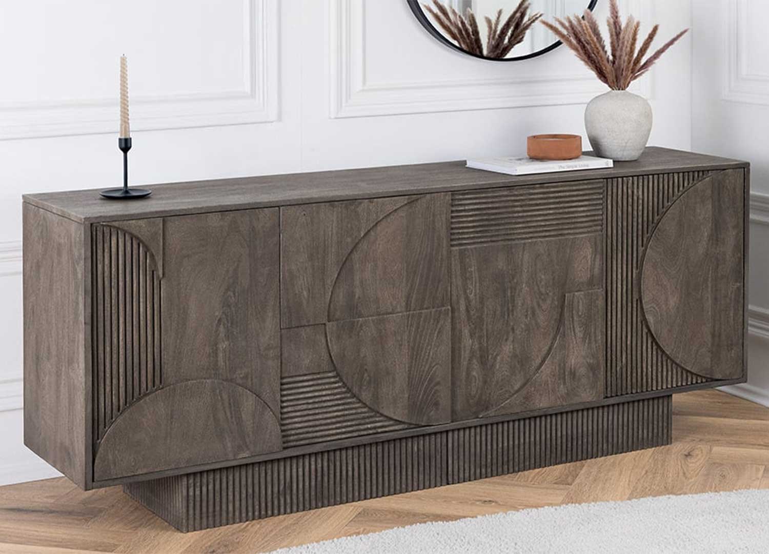 buffet salle a manger en bois 170 cm 4 portes