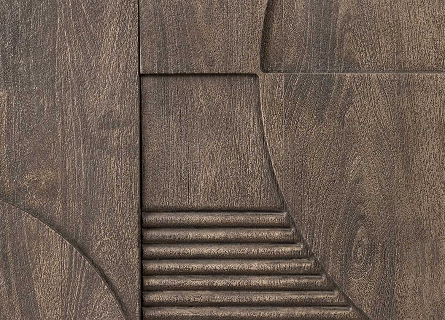 gros plan sur le buffet en bois massif gris 4