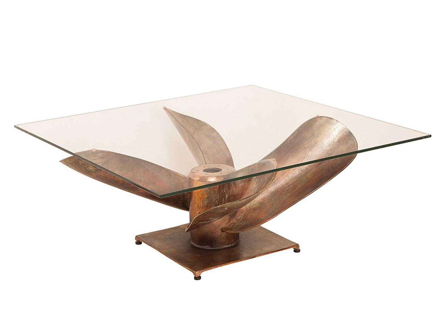 table basse helice carree 85 cm